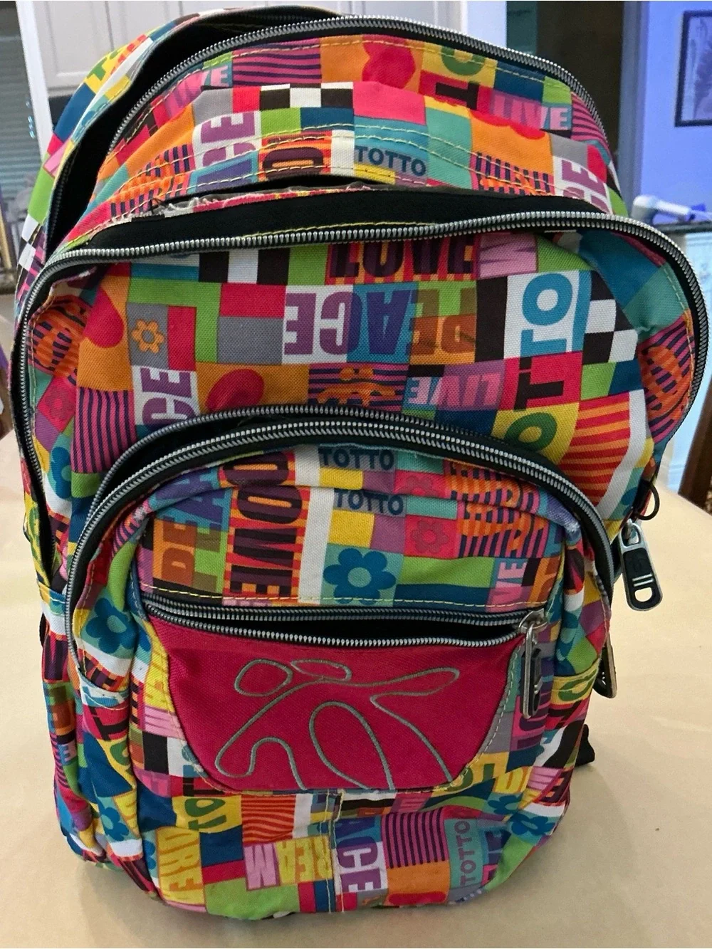 TOTTO Kids Multicolor Pattern Backpack like new